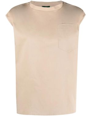 Jejia Chest-Pocket Cotton T-Shirt - Natural