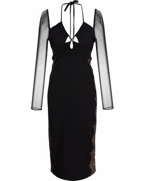 Self-Portrait Cut-Out Jersey Dress - Black