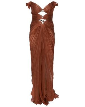 Maria Lucia Hohan Catarina Plissé-Effect Maxi Dress - Brown