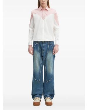 Fiorucci Tweekleurig Shirt Met Vlakken - Blauw