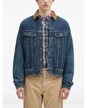 Human Made Corduroy-Collar Denim Jacket - Blue