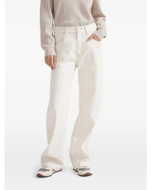 Brunello Cucinelli Straight-Leg Five-Pockets Pants - White