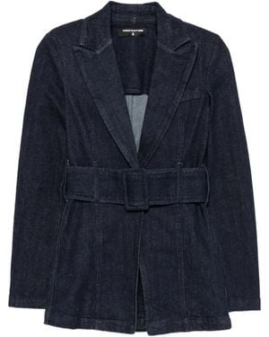 Patrizia Pepe Belted Denim Blazer - Blue