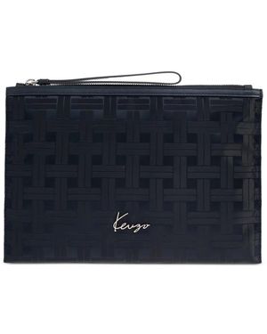 KENZO Pochette Mura À Logo Imprimé - Bleu