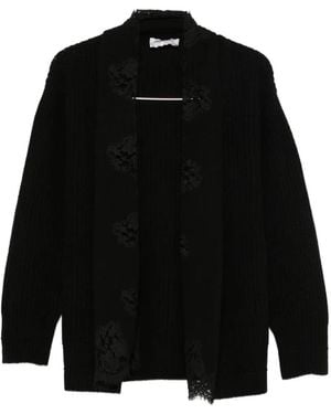 ERMANNO FIRENZE Lace-Trim Cardigan - Black