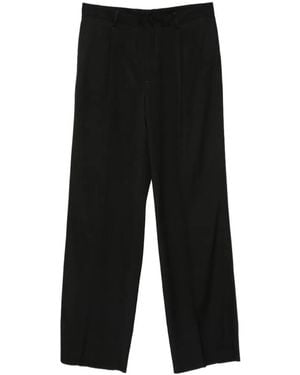Lardini Pressed-Crease Wide-Leg Trousers - Black