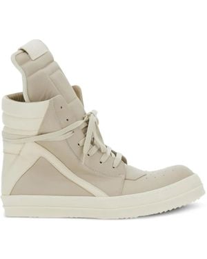 Rick Owens Lace-Up Zip Sneakers - Natural
