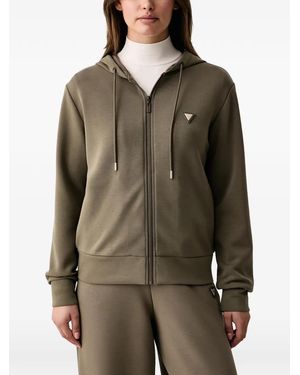 Guess Kapuzenjacke Mit Logo-Schild - Braun