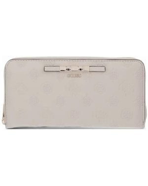 Guess Carmella Logo-Debossed Zip-Around Wallet - Gray