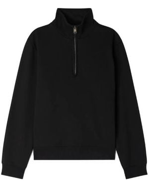 Sandro Sudadera De Algodón Con Cremallera - Negro
