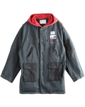 PALY Hooded Patch-Detail Jacket - Gray