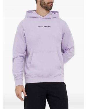 Helly Hansen Logo-Print Hoodie - Purple