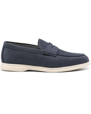 Corneliani Penny-Slot Leather Loafers - Blue