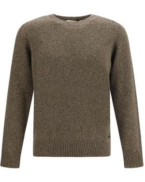Brooksfield Crew-Neck Ribbed-Trim Sweater - Green