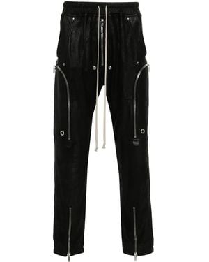 Rick Owens Bauhaus Leather Cargo Trousers - Black