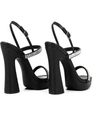 Philipp Plein Crystal-Embellished Platform Sandals - Black