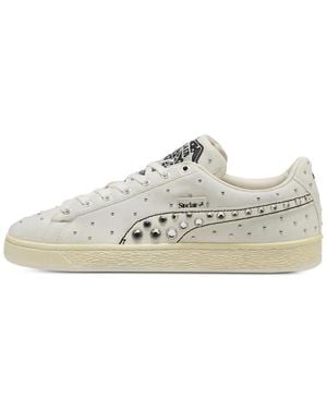 PUMA X Sinclair Suede Worn Stud-Embellished Trainers - White