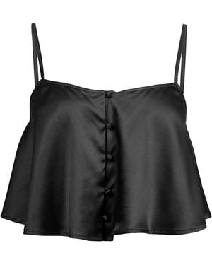Fleur du Mal Luxe Flutter Camisole Top - Black