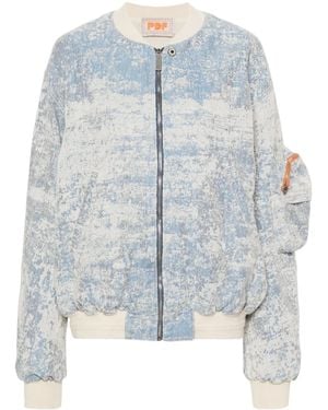 PDF Dust-Effect Denim Jacket - Blue