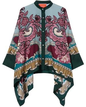 La DoubleJ Foulard Printed Silk Shirt - Red