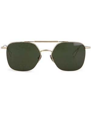 Ahlem Hammered Pilot Tinted Sunglasses - Green