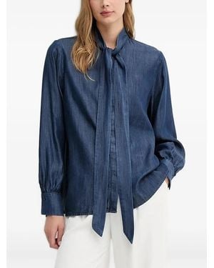 Joop! Tie-Neck Denim Shirt - Blue
