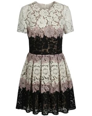 Valentino Garavani Lace Ruffle Mini Dress - White