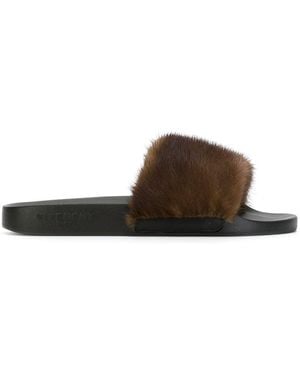 Givenchy Mink Fur Slides - Black