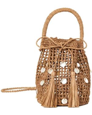 Alanui Bolso Bombonera Precious Moments De Rafia Con Borla - Metálico