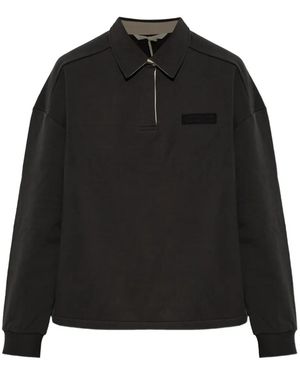 Rethinkit Studios Oversized Logo-Patch Polo Shirt - Black