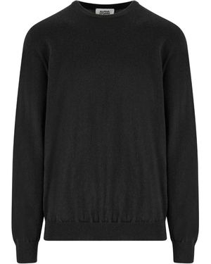 Alpha Studio Jersey de cachemira con cuello redondo - Negro
