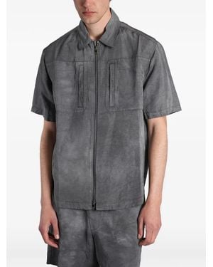 Roberto Collina Chemise Zippée À Manches Courtes - Grey