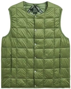 Taion Quilted Crew-Neck Gilet - Green