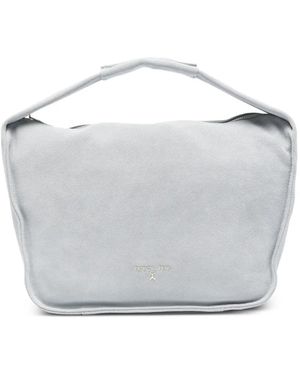 Patrizia Pepe Medium Contemporary Hobo Suede Tote Bag - Grey