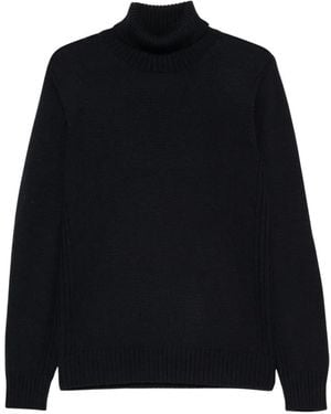 Kangra Rollkragenpullover Mit Geripptem Saum - Schwarz