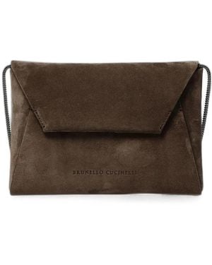 Brunello Cucinelli Duo Monili-Strap Shoulder Bag - Brown