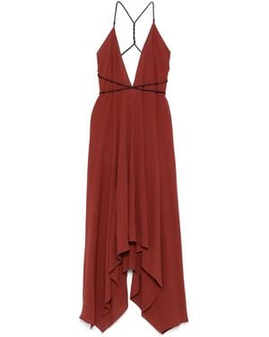 Caravana Kleid Mit V-Ausschnitt - Rot