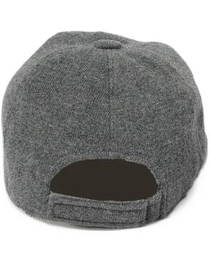 Borsalino Logo-Plaque Cashmere Baseball Cap - Grey