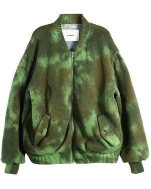 vowels Tie-Dye Knitted Jacket - Green