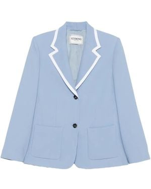 Iceberg Contrasting-Trim Blazer - Blue