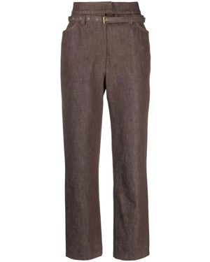 Veronique Leroy Belted-Waist Tailored Trousers - Brown