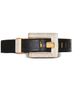 Balmain Anthem Square-Buckle Belt - White