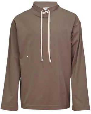 Diomene Sweatshirt mit Kordelzug - Braun