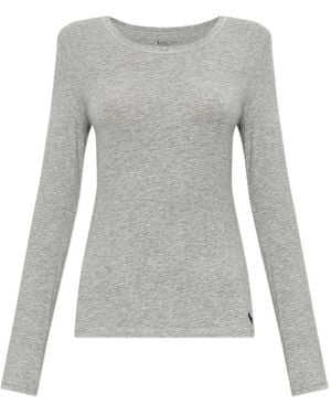 Polo Ralph Lauren Logo-Embroidered Long-Sleeve Pyjama Top - Grey