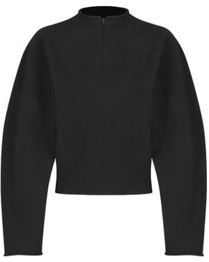 Amomento Oberteil mit kurzem Reißverschluss - Schwarz