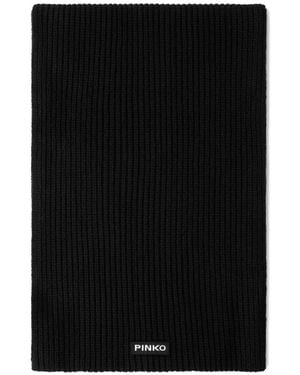 Pinko Slovenia Ribbed Cashmere And Wool-Blend Scarf - Black