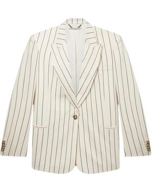Stella McCartney Pinstriped Single-Breasted Blazer - White