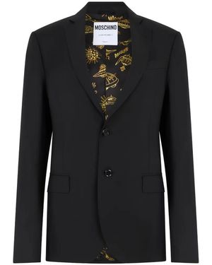 Moschino Notched-Lapels Single-Breasted Blazer - Black