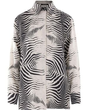 Roberto Cavalli Zebra-Print Shirt - Grey