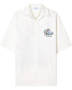 Off-White c/o Virgil Abloh Fresco Arrow Poplin Bowling Shirt - White